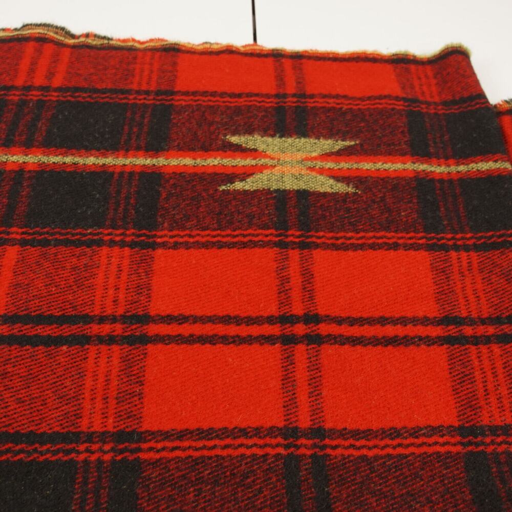 Pottery Barn 50 in x 50 in Red Black Tartan Plaid Fringe Throw Blanket - Picture 9 of 11